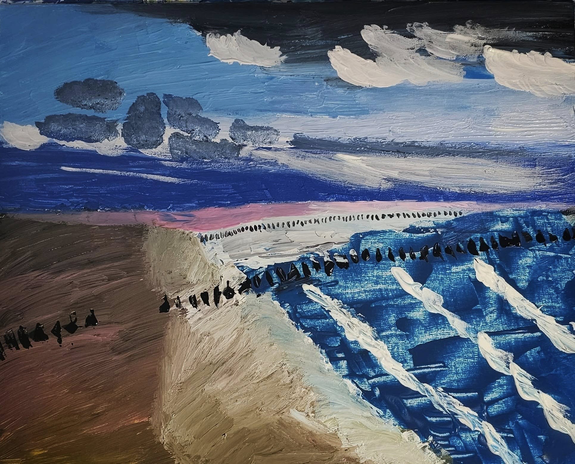 Bay, Acrylic, artist: R. P. Siepak, produced: June 2024, acquired by: Madison, location: United Kingdom, as: Gift, size: 50x40 cm, inspired by: Marysia Eckes-Kondak