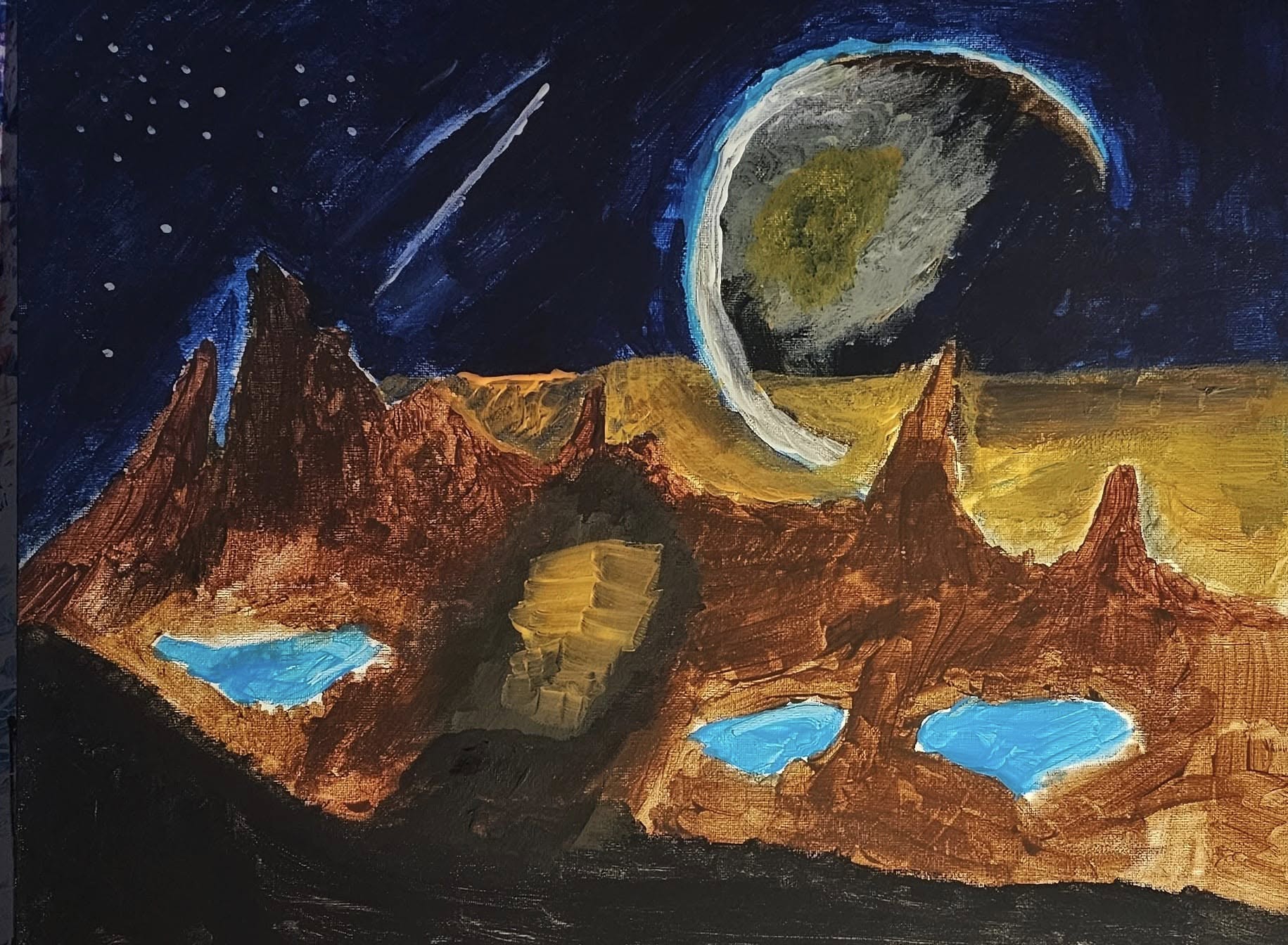 Three Body Problem, Acrylic, artist: R. P. Siepak, produced: June 2024, acquired by: Konrad, location: Poland, as: Transaction, size: 40x50 cm