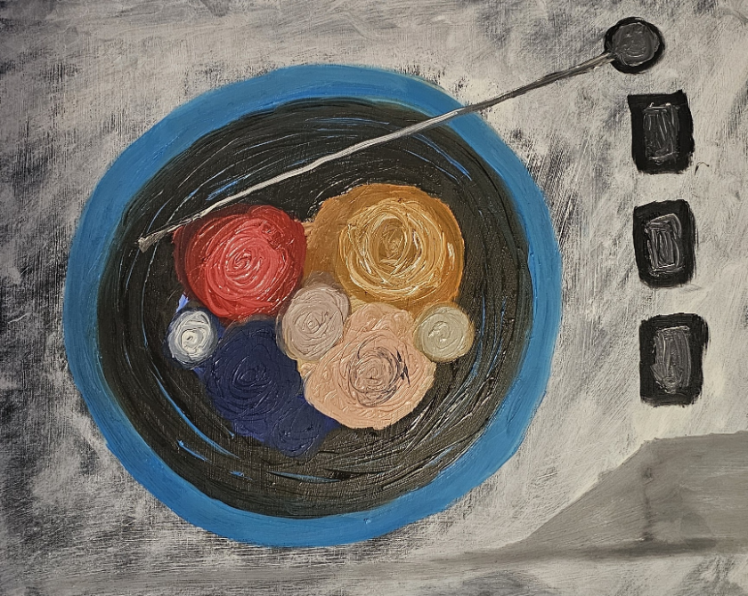 Rose of Roses, Oil, artist: R. P. Siepak, produced: December 2017, acquired by: Anna, location: Poland, as: Gift, size: 50x40 cm